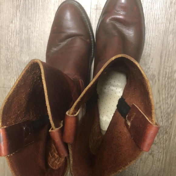 Vulcan Vibram Rich Brown Leather Cowboy Boots - Picture 15 of 15